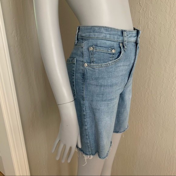 ELLA MOSS High Waist Straight Denim Shorts Raw Hem High Rise Size 4/27 - Picture 10 of 15